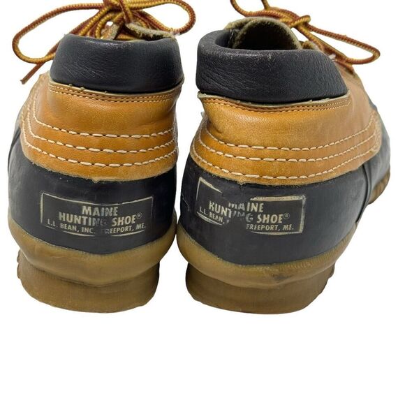 VINTAGE  L.L. Bean Boots Rubber Moc Duck Shoes Brown Slip On size 7 - Picture 10 of 13